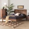 Baxton Studio Blossom Classic and Traditional Ash Walnut Finished Wood and Rattan King Size Platform Bed 236-12770-ZORO - alternate 9